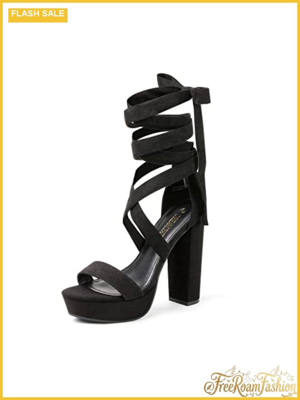 Women's Platform High Heels Open Toe Ankle Strap Block Heel Sandals